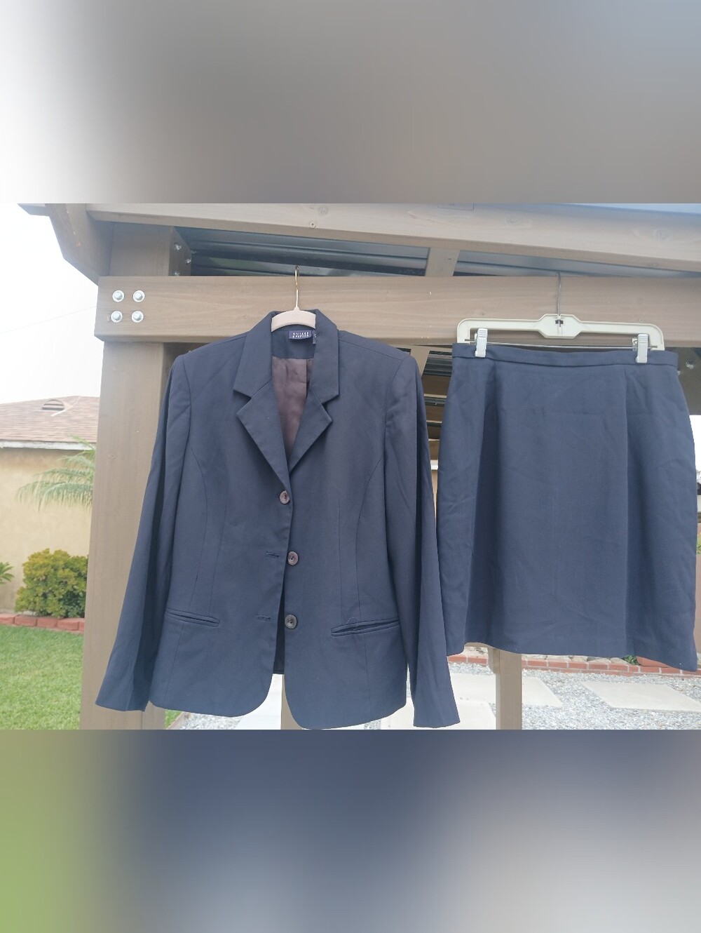 Hillard & Hanson Navy Women's Blazer and Skirt Two-Piece